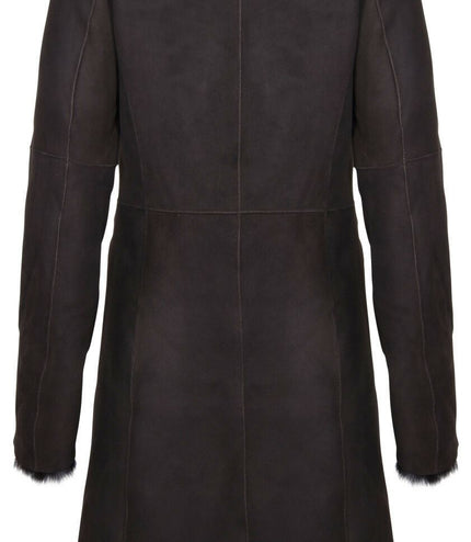 Womens Toscana Sheepskin Suede Trench Coat-Tbilisi - Brown