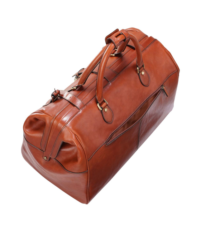 Genuine Leather Tan Duffle Holdall Vintage Travel Gym Bag - Windsor