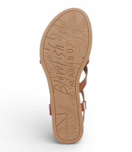 Blowfish Malibu Women's Scotch Tan Micro Wedge Strappy Sandals - April