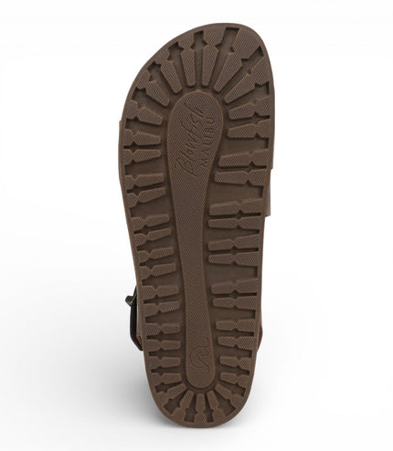 Blowfish Malibu Women's Brown Silver Footbed Strappy Flat Sandals - Lance
