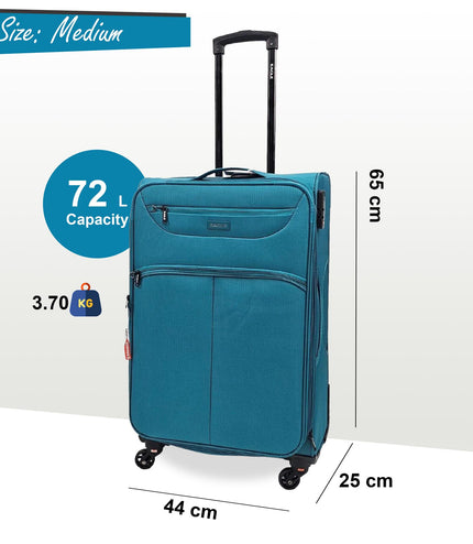 Ashford Medium Soft Shell Suitcase in Teal