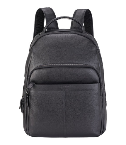 Genuine Leather Black Vintage Rucksack Laptop Bag Travel Backpack - Capri