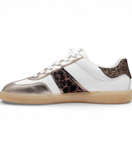 Tamaris Women's White Leopard Leather Trainers Sneaker Shoes