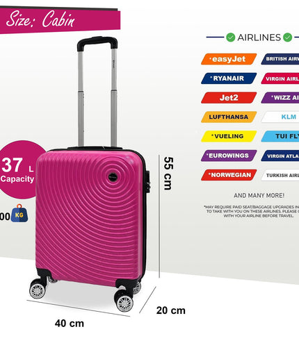 Chorley Cabin Hard Shell Suitcase in Fuschia