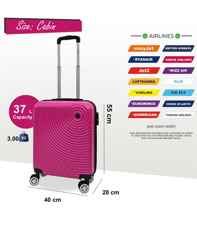 Chorley Cabin Hard Shell Suitcase in Fuschia