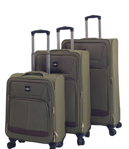 Andover Set of 3 Soft Shell Suitcase in Khaki