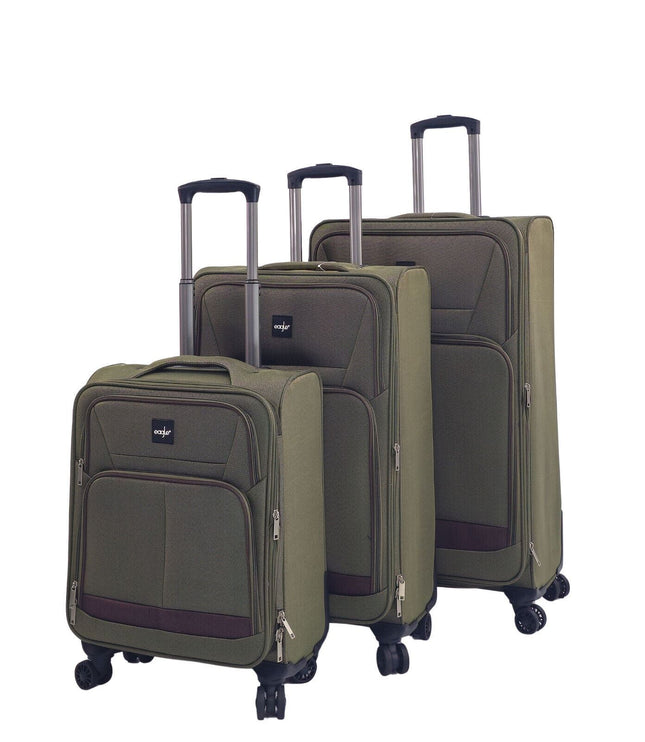 Andover Set of 3 Soft Shell Suitcase in Khaki