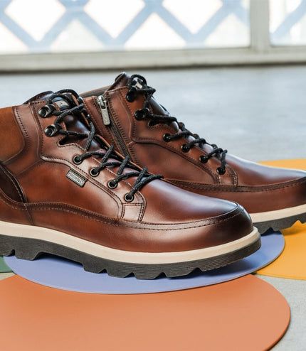Pikolinos Men's Brown Leather Lace-Up Ankle Boots - Vigo