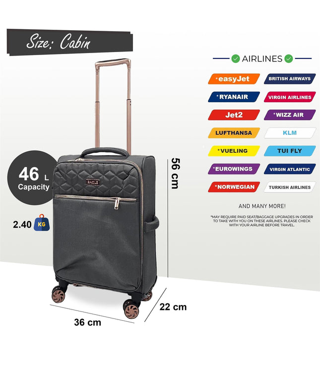 Bexley Cabin Soft Shell Suitcase in Grey