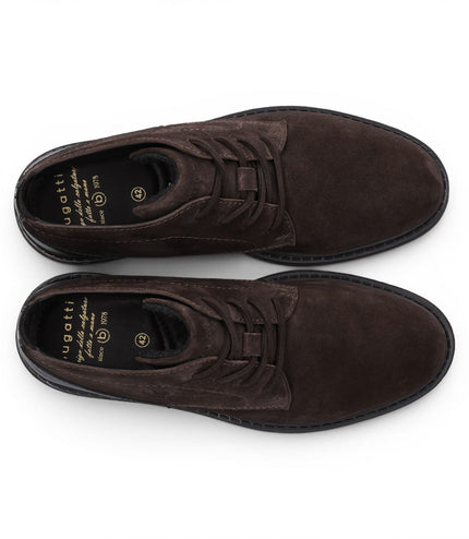 Bugatti Mens Dark Brown Suede Leather Lace-up Desert Ankle Boots - Lota