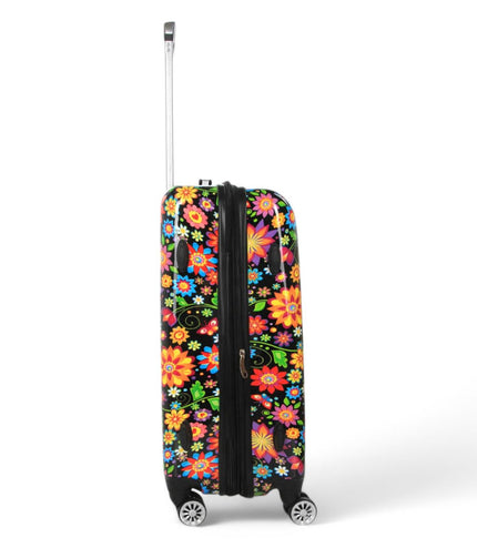 Ballina Medium Hard Shell Suitcase in Black Flower