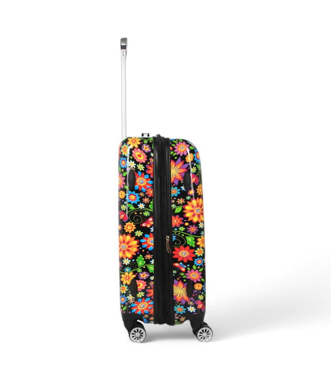 Ballina Medium Hard Shell Suitcase in Black Flower
