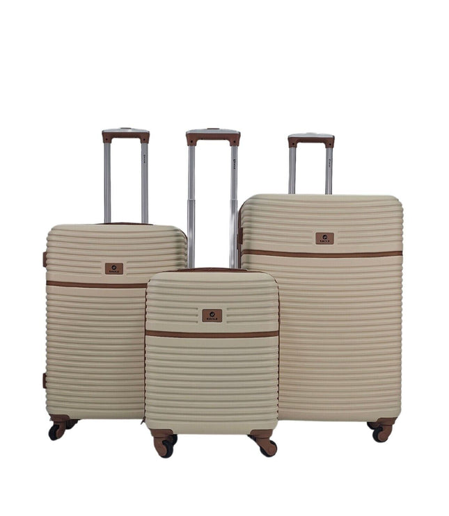 Caistor Set of 3 Hard Shell Suitcase in Cream
