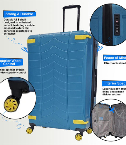 Chilton Double Extra Large Hard Shell Suitcase in Blue