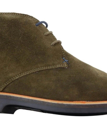 Mens Khaki Suede Lace Up Chukka Boots