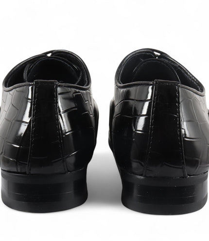 Men's Black Classic Lace-Up Oxford Derby Formal Shoes