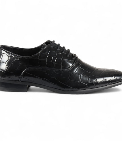 Men's Black Classic Lace-Up Oxford Derby Formal Shoes