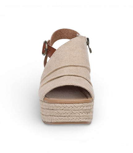 Blowfish Malibu Womens Brown Beige Wedge Slingbacks Heel Sandals - Amira