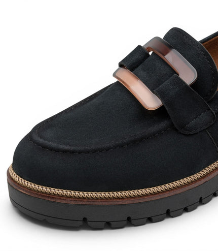 Tamaris Women's Blue Suede Leather Loafer Casual Shoes - 24722-43