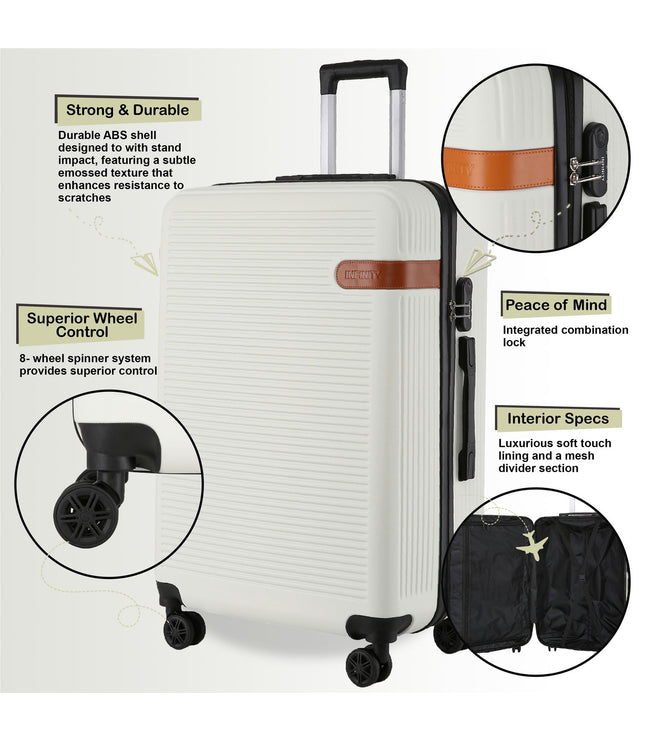 Calgary Medium Hard Shell Suitcase in Cream