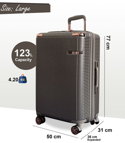 Cowra Large Hard Shell Suitcase in Champagne ( Beige )