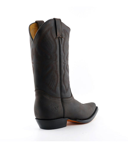 Grinders Mens Brown Cowboy Leather Boots - Louisiana