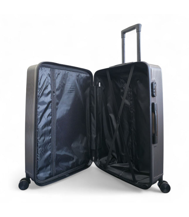 Junee Set of 3 Hard Shell Suitcase in Charcoal Grey