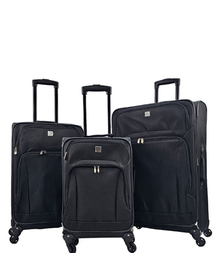 Corsham Set of 3 Soft Shell Suitcase in Black