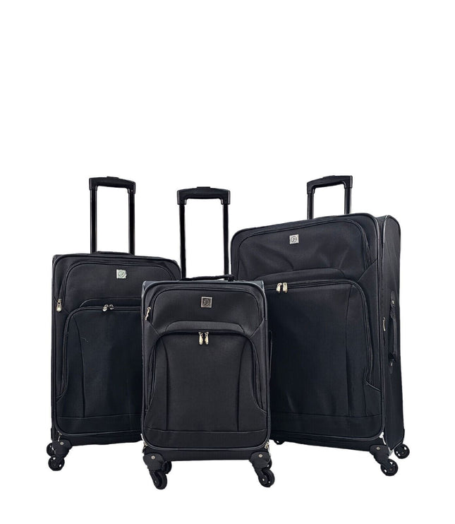 Corsham Set of 3 Soft Shell Suitcase in Black
