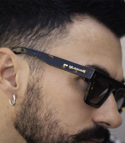 De-Gamme Brown Rectangle Thick Frame Polarized Sunglasses - Valencia