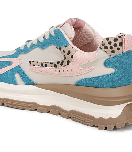 Blowfish Malibu Womens Pink Blue Retro Lace-Up Sneakers - Leo