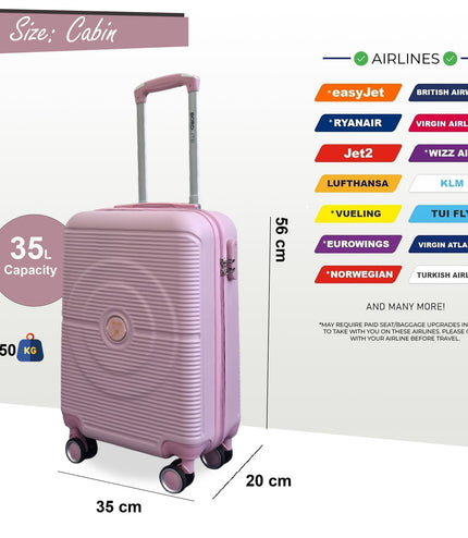 Seto Cabin Hard Shell Suitcase in Pink