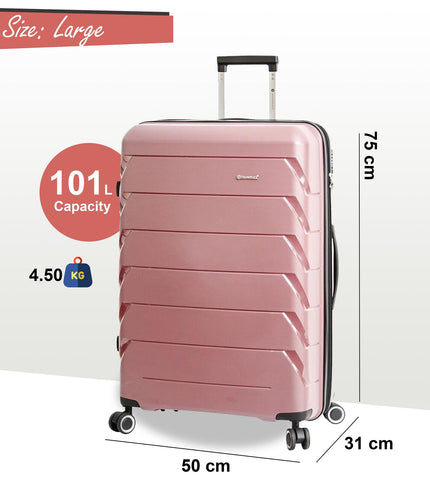 Cleckheaton Large Hard Shell Suitcase in Rose Gold