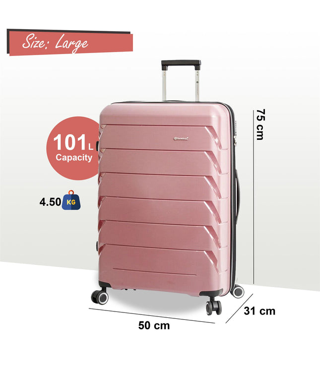 Cleckheaton Large Hard Shell Suitcase in Rose Gold
