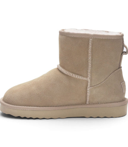 Women’s Sand Brown Genuine Sheepskin Real Fur Winter Ankle Boots - Frost