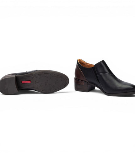 Pikolinos Women's Black Leather Low Heel Shoes - Malaga