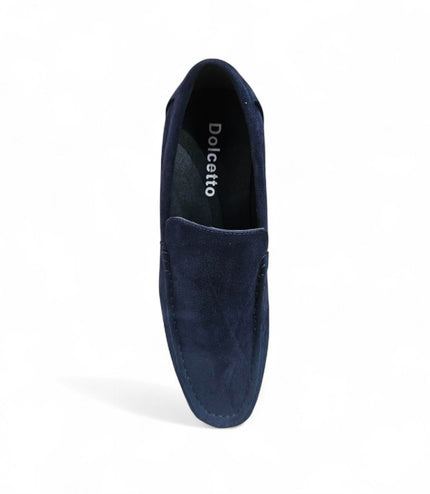 Men's Navy Suede Loafers Lightweight Slip-On Casual Shoes