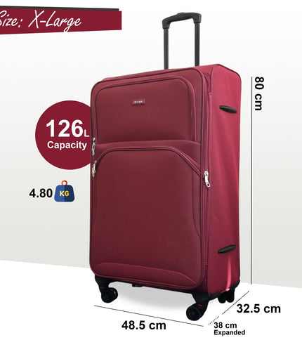 Gosford X-Large Soft Shell Suitcase in Burgundy Red