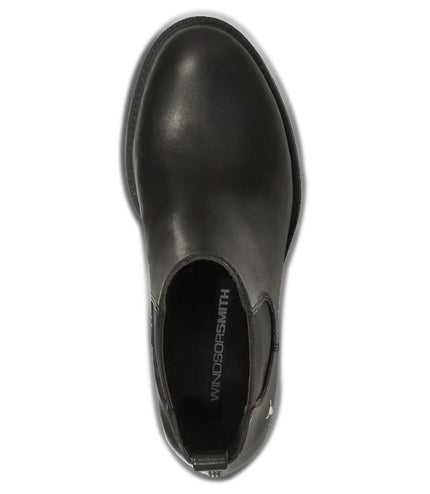 Windsorsmith Womens Black Classic Leather Ankle Chelsea Boots - Replace