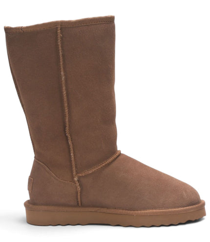 Women’s Chestnut Genuine Sheepskin Fur-Lined Winter Mid-Calf Boots