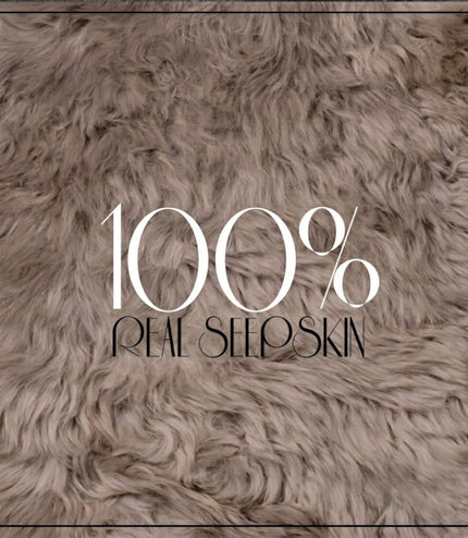 Genuine Taupe Sheepskin Natural Silky Soft Fluffy Real Wool Rug