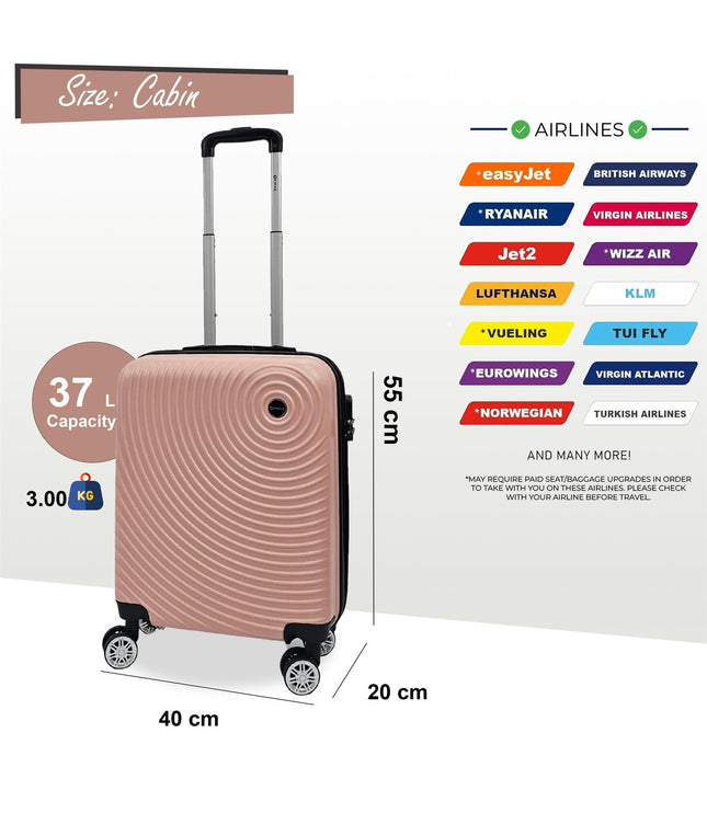 Chorley Cabin Hard Shell Suitcase in Rose Gold
