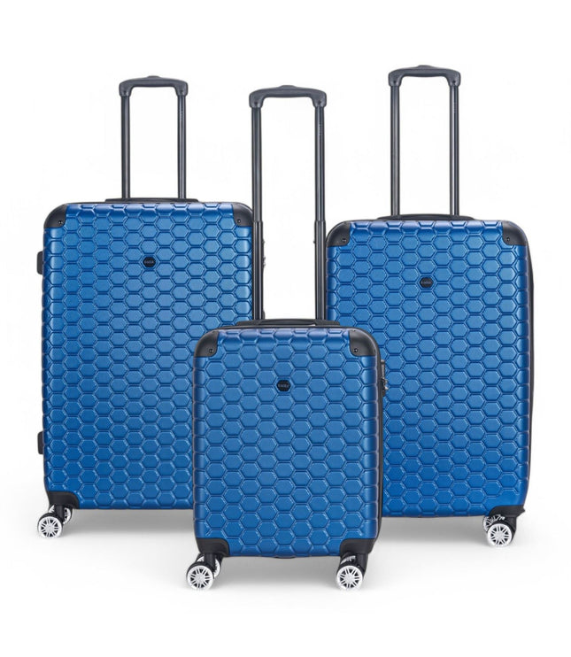 Noda Set of 3 Hard Shell Suitcase in Blue