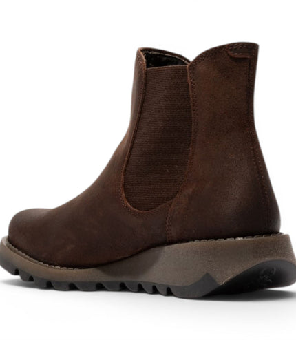 Fly London Womens Brown Chelsea Suede Leather Ankle Boots - SALV195