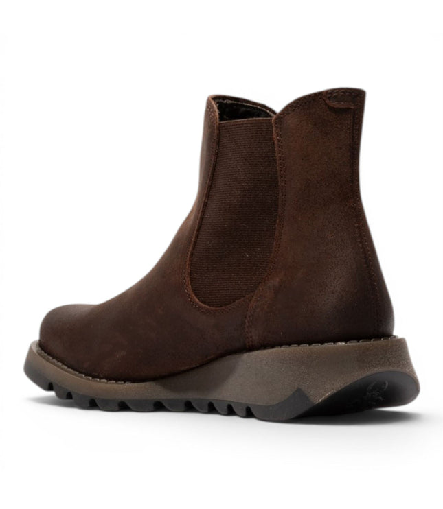Fly London Womens Brown Chelsea Suede Leather Ankle Boots - SALV195