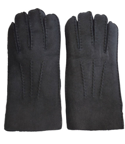 Infinity Leather Mens Black Luxury Sheepskin Suede Leather Gloves