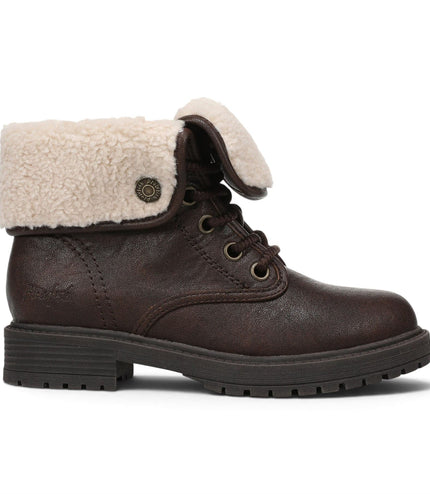 Blowfish Malibu Women's Brown Faux Leather Lace Up Winter Boots - Andy-Cozy