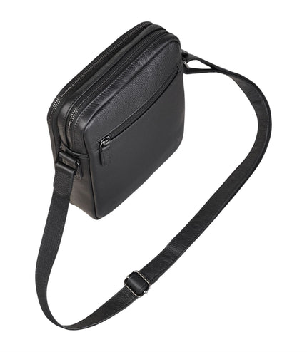 Genuine Leather Black Vintage Messenger Crossbody Travel Bag - Hawthrone