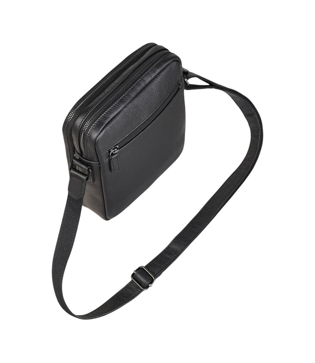 Genuine Leather Black Vintage Messenger Crossbody Travel Bag - Hawthrone