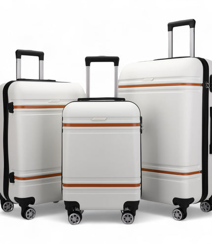 Calgary Set of 3 Hard Shell Suitcase in Cream White
